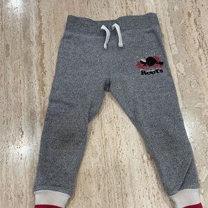 Roots Kids Gray Joggers with Red Details
